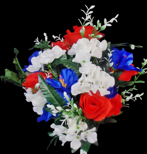 Red/White/Blue Mixed Rose Petunia Hydrangea x 24 22"