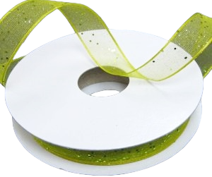 #3 Lime Sheer with Glitter  5/8" x 25yd