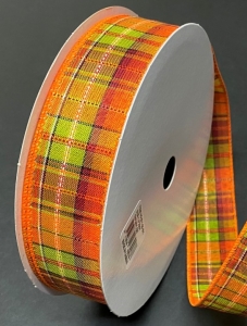 #9 Wired Intricate Fall Plaid 1.5" x 50yd!