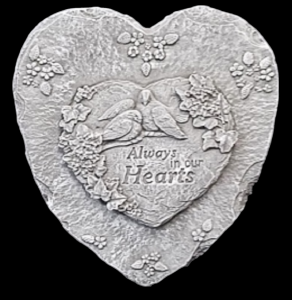 Always In Our Hearts Double Heart  16'' x 18'' Use with Concrete Stand 527252

