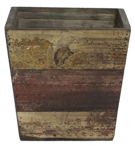 Antique Cedar Tapered Square Planter with Liner 8.25" 
