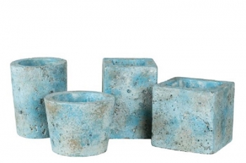 Assorted Blue Concrete Pots S/4
3" - 4.75"