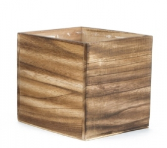 Brown Stain Wooden Cube with Liner
3 Sizes 