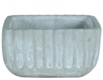 Concrete Corrugated Square Planter
5.5" with Drain Hole, Plug and Liner