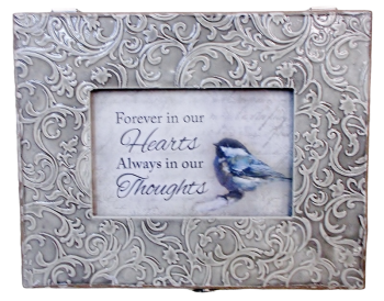 Forever In Our Hearts Embossed Latching Box Plays How Great Thou Art
