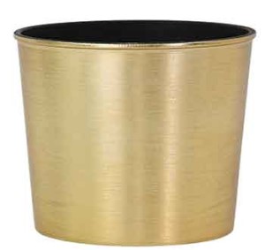 Gold Brushed Plastic Pot Cover 4.5" 