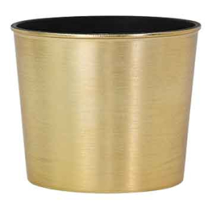 Gold Brushed Plastic Pot Cover 4.5'' 