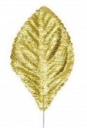 Gold Silk Corsage Leaves Large S/50