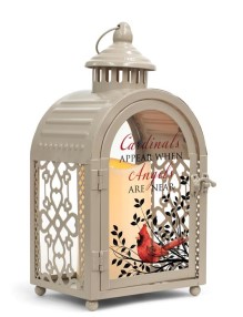 Remembrance Lantern with Removable LED Pillar Candle 5.5" x 11", Battery Operated