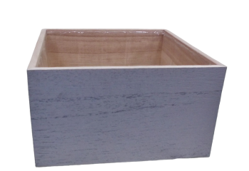 Grey Square Wooden Box with Liner
7" x 7" x 4"