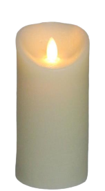 Ivory LED Flickering Flameless Pillar Candle with Timer 5'' x 8'' 
Works with Remote 32754