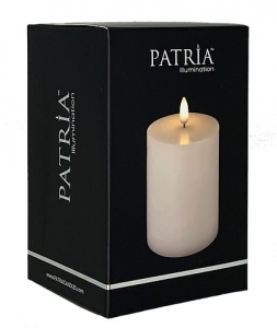 Ivory Patria Realistic Flameless Wax Pillar with Timer 3 Sizes 
