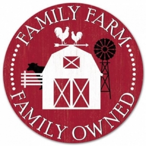 Metal Family Farm Sign 12" 