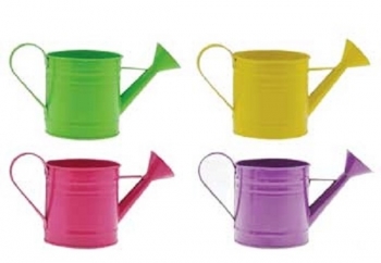 Metal Faux Watering Cans S/4 4'' 
