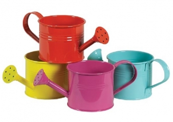 Metal Faux Watering Cans S/4
3.75" x 3.25" with Liners
