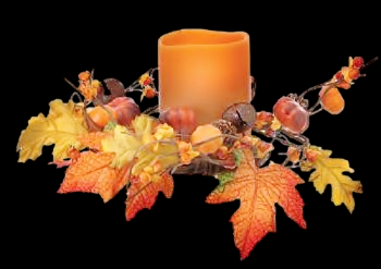 Mini Pumpkin Jingle Bell Candle Ring
12", 3" Opening (Candle not Included)