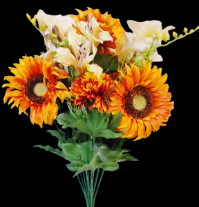 Mixed Sunflower Mum x 14  21" 