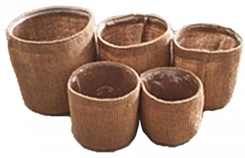 Natural Jute Pot Cover With Heavy Liner S/5 4" - 8"