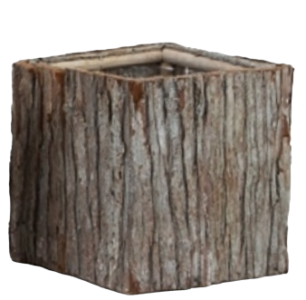 Natural Tree Bark Cube with Liner 4.5"