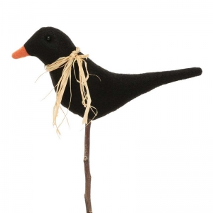 Plush Crow on Stick 8" Crow on 5" Stick