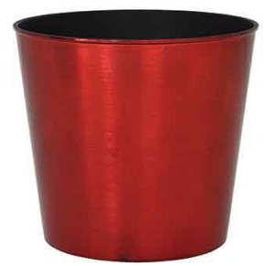 Red Brushed Plastic Pot Cover 4.5" 