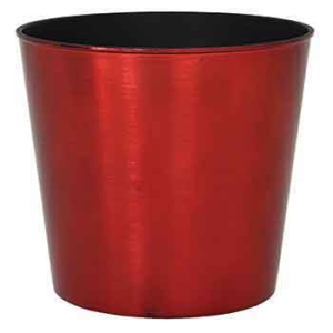 Red Brushed Plastic Pot Cover 4.5'' 
