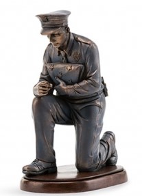 Resin Bronze Kneeling Policeman 8''