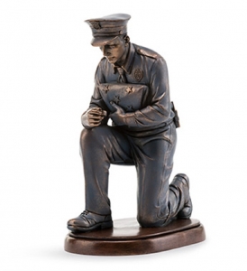 Resin Bronze Kneeling Policeman 8' 