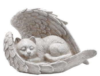 Resin Sleeping Angel Cat 8.5'' x 5.5'' 