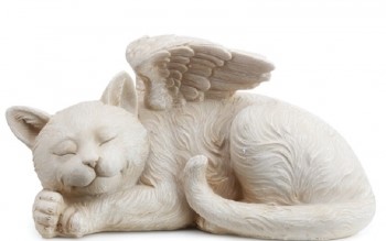 Resin Sleeping Angel Cat 9'' x 5'' 