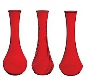 Ruby Red #98 Bud Vase Assortment S/18 1.75" x 9"