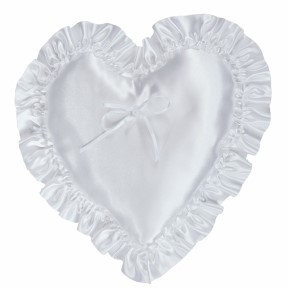 Satin Heart Pillow (White Only)