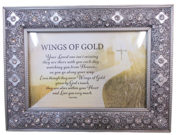 Silver Wings Of Gold Music Box 
6" x 8", Plays Amazing Grace