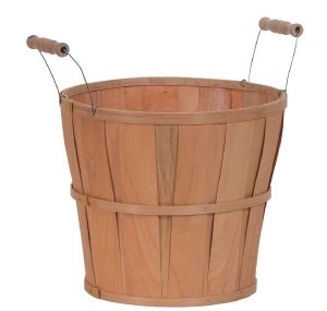 Split Wood Bushel Basket Pot Cover with Liner  9" 
