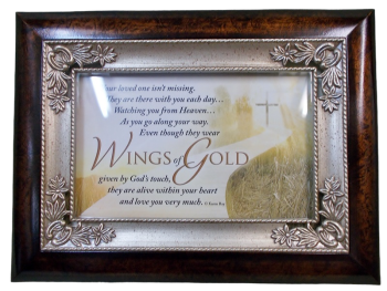 Stained Wood Wings Of Gold
6" x 8", Plays Amazing Grace