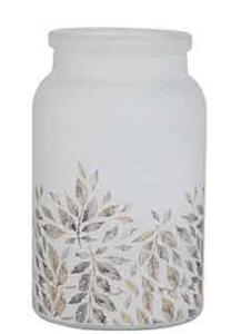 White Frosted Leaf Bottle S/12
3" Opening x 7"