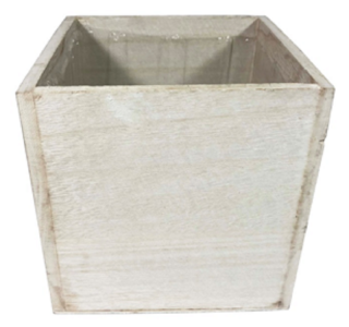 White Wooden Cube with Liner 3 Sizes 
