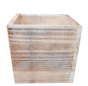 Whitewashed Wooden Cube with Liner
5.5"