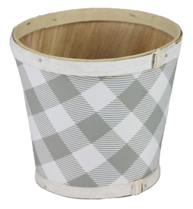 Woodchip Checkered Pot Cover with Liner 5''