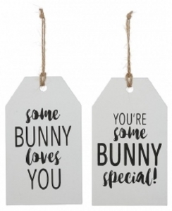 Wooden Bunny Gift Tags S/4  
4" x 7"
