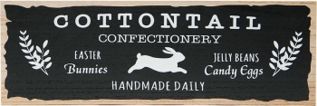 Wooden Cottontail Confectionery Sign