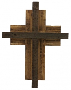 Wooden Cross 2 Layer 13" x 17" 