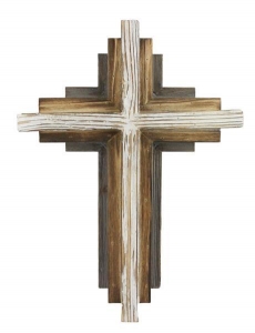 Wooden Cross 3 Layer 13'' x 17'' 