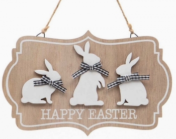 Wooden "Happy Easter" Sign

