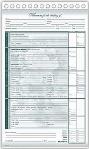 #165 Single Page Wedding Order Form  
