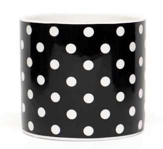 Ceramic Black Polka Dot Pot S/4
4.25"