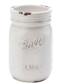 White Ceramic Mason Jar
6.75"