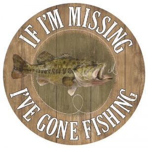 Metal Gone Fishing/Fish Sign
12"