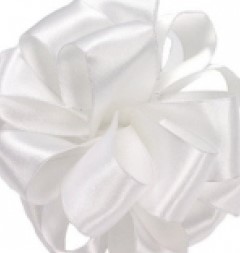 #40 Wired White Double Face Satin 
2.5" x 25yd