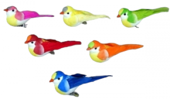 Birds Assorted Colors with Clip S/12
3"